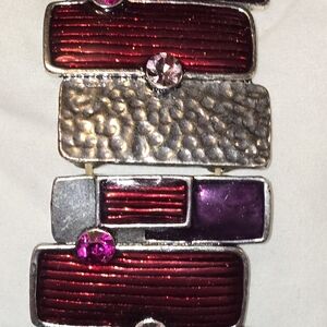 Elegant Red and Silver Bracelet